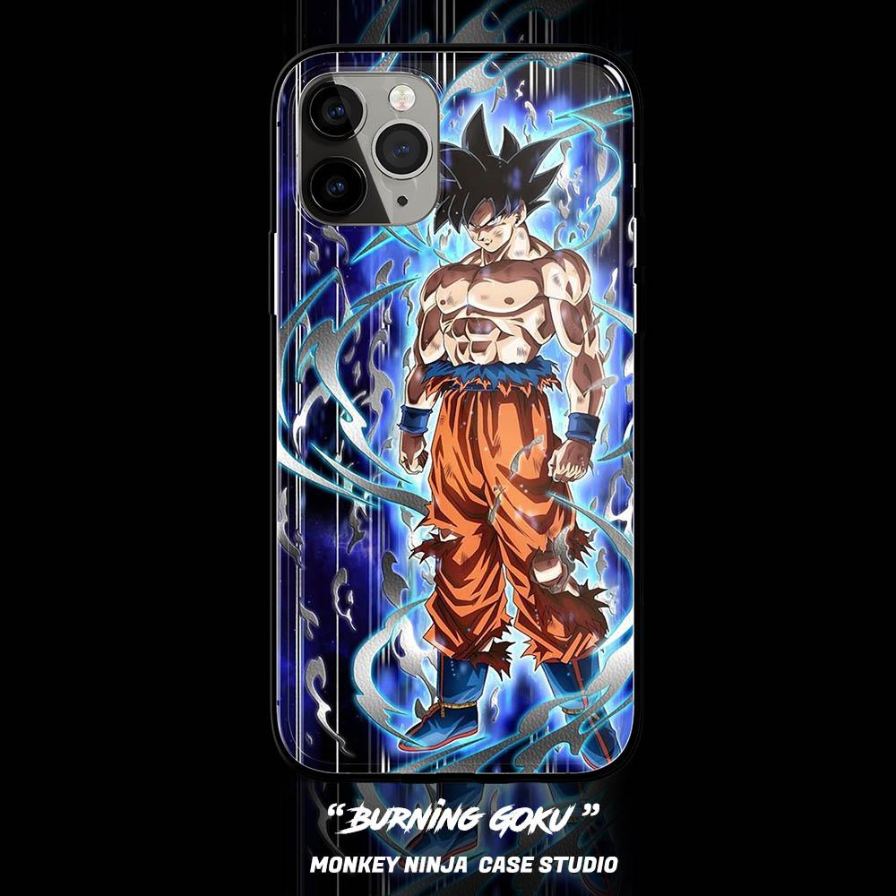 Burning Goku Tempered Glass Phone Case - Monkey Ninja
