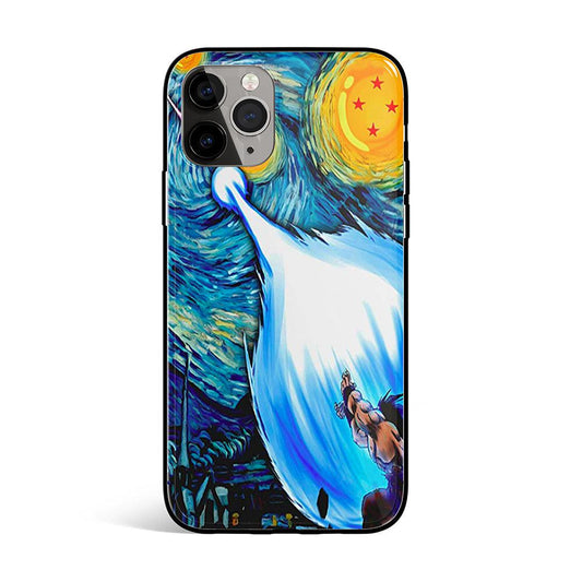 Van Gogh Son Goku Tempared Glass iPhone Phone Case-Phone Case-Monkey Ninja-iPhone X/XS-Tempered Glass-Monkey Ninja