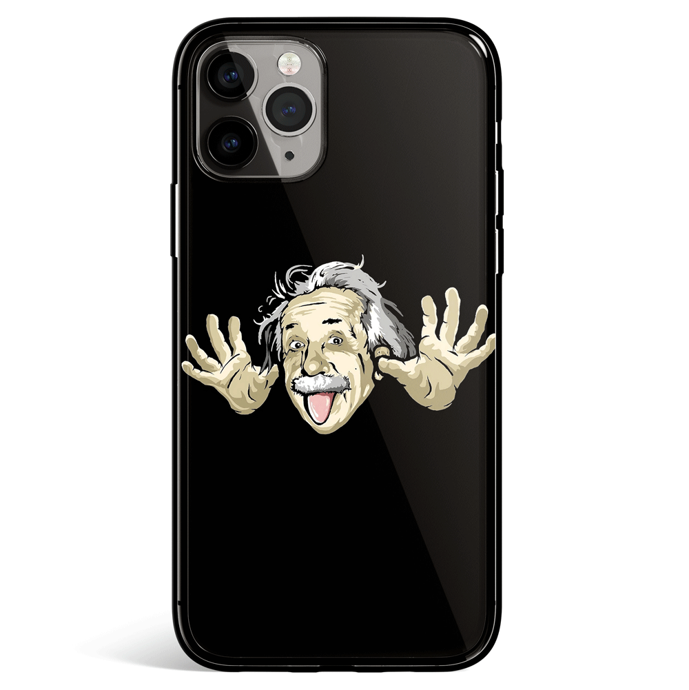 Einstein Cute iPhone Tempered Glass Phone Case