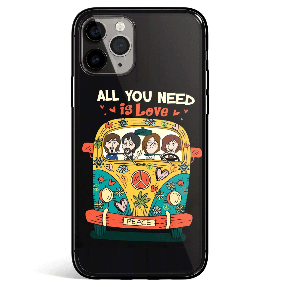 All You Need is Love Beatles iPhone Tempered Glass Phone Case