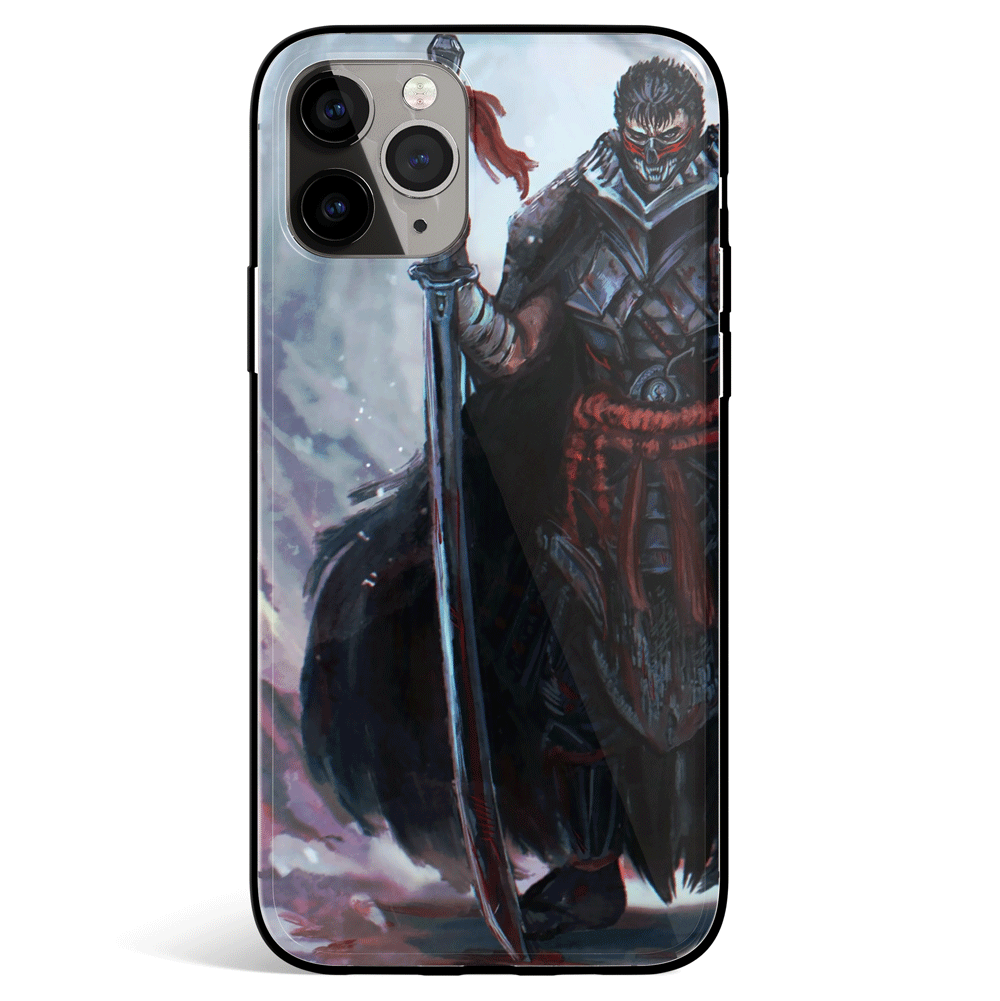 Berserk Samurai Guts Tempered Glass Soft Silicone iPhone Case