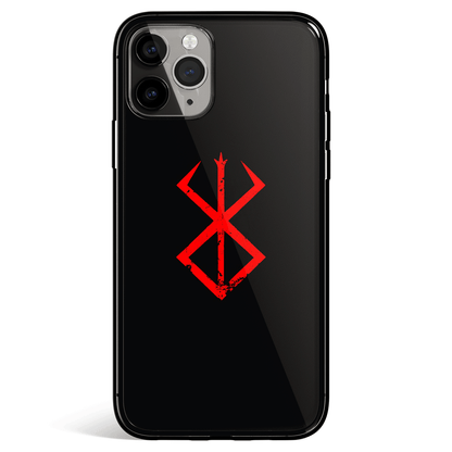 Berserk Brand of Sacrifice Tempered Glass Soft Silicone iPhone Case