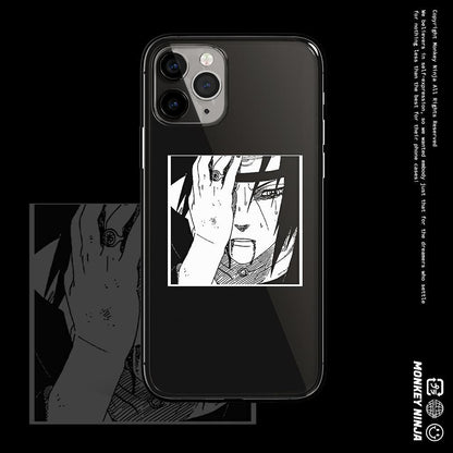 Exclusive Itachi  Monochrome Tempered Glass Soft Silicone Phone Case