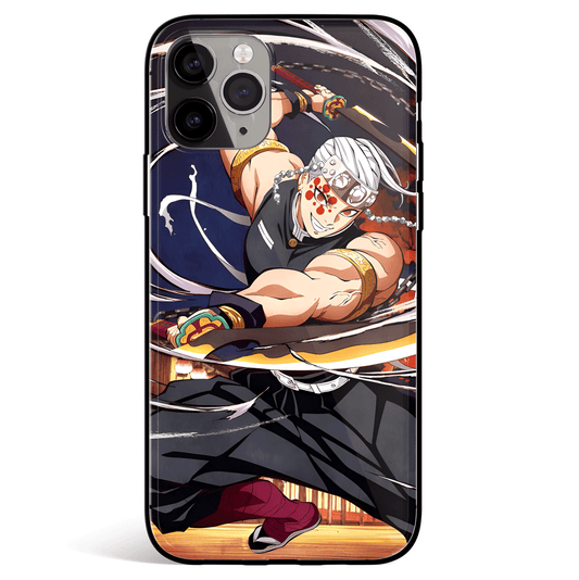 Demon Slayer Tengen Regular Nichirin Attacks Tempered Glass Soft Silicone iPhone Case-Phone Case-Monkey Ninja-iPhone X/XS-Tempered Glass-Monkey Ninja