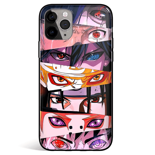 Naruto Six Special Eyes Tempered Glass Soft Silicone iPhone Case