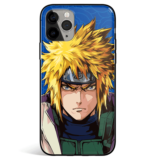 Naruto Minato Portrait Tempered Glass Soft Silicone iPhone Case-Phone Case-Monkey Ninja-iPhone X/XS-Tempered Glass-Monkey Ninja