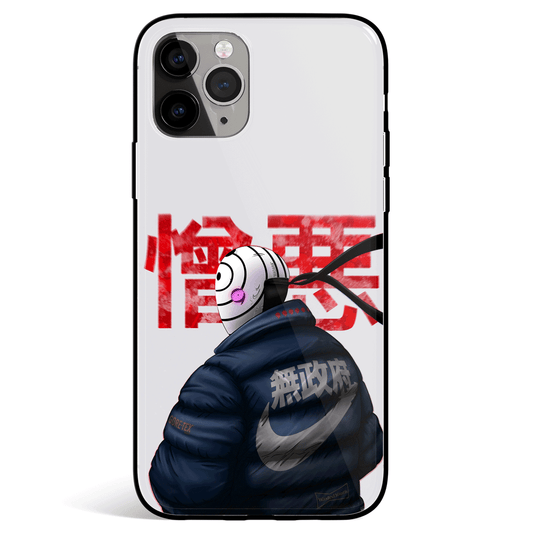 Naruto Street Style Obito Tempered Glass Soft Silicone iPhone Case