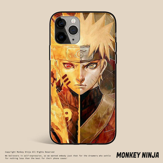 Naruto Kurama Chakra Mode & Baryon Mode Tempered Glass Soft Silicone Phone Case