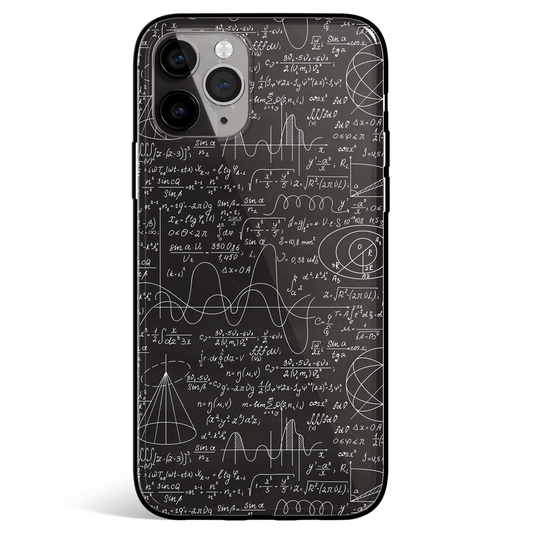 Mathematical Formula Tempered Glass Soft Silicone iPhone Case