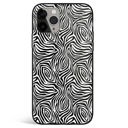 Zebra Print iPhone Tempered Glass Phone Case