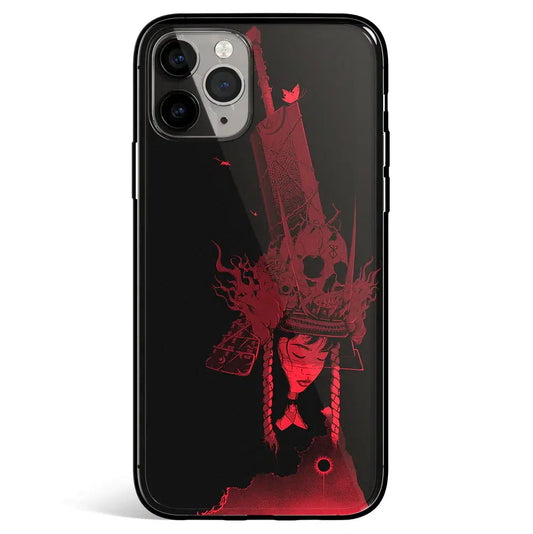 Berserk The Eclipse Red Silhouette Tempered Glass Soft Silicone iPhone Case-Phone Case-Monkey Ninja-iPhone X/XS-Tempered Glass-Monkey Ninja