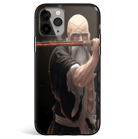 Bleach Yamamoto Tempered Glass Soft Silicone iPhone Case-Phone Case-Monkey Ninja-iPhone X/XS-Tempered Glass-Monkey Ninja