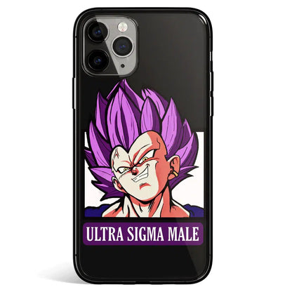 Dragon Ball Vegeta Ultra Sigma Male Tempered Glass Soft Silicone iPhone Case