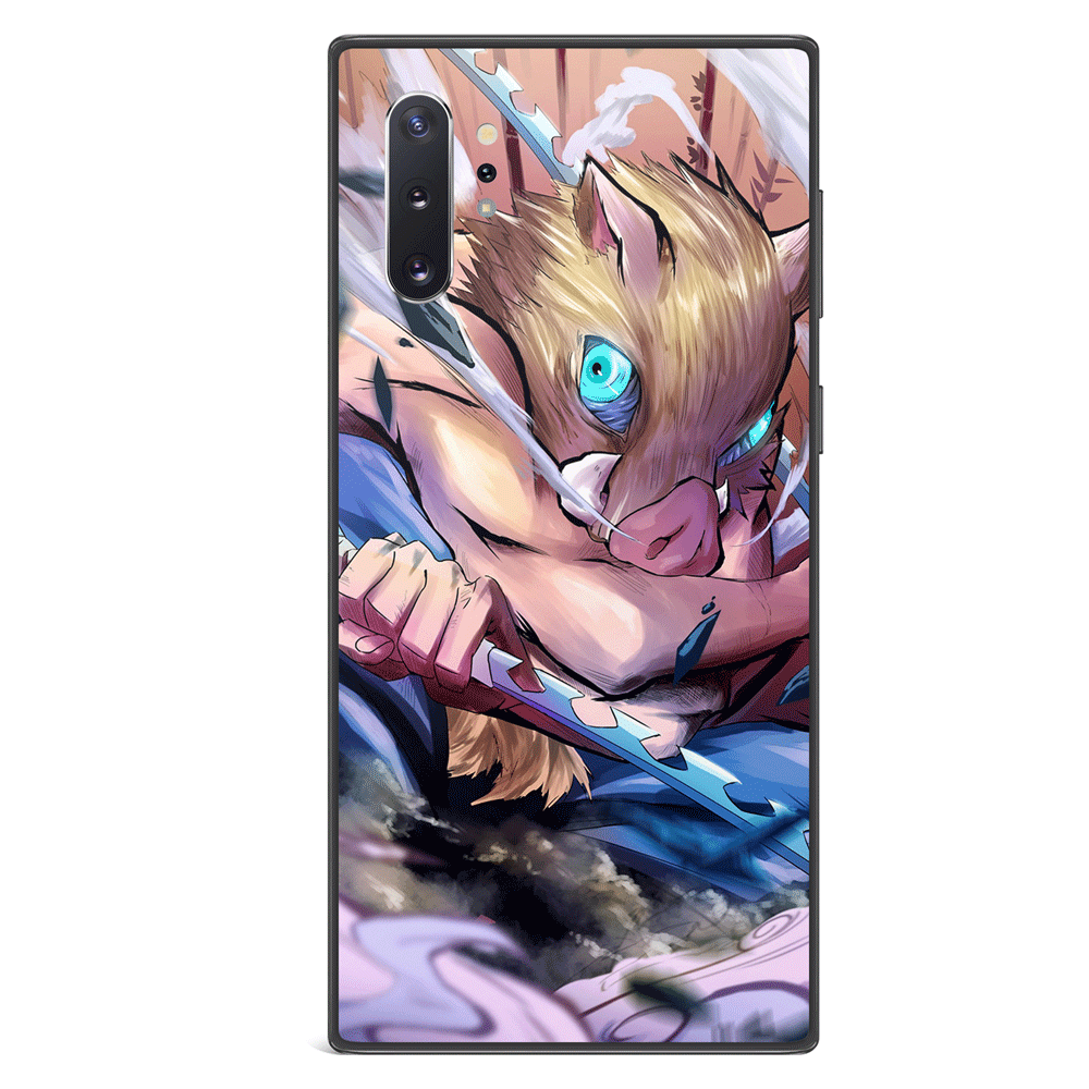 Demon Slayer Inosuke Beast Breathing Tempered Glass Samsung Galaxy Phone Case-Phone Case-Monkey Ninja-Galaxy S9-Monkey Ninja