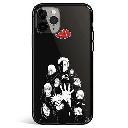 Naruto Akatsuki Group Picture Tempered Glass Soft Silicone iPhone Case