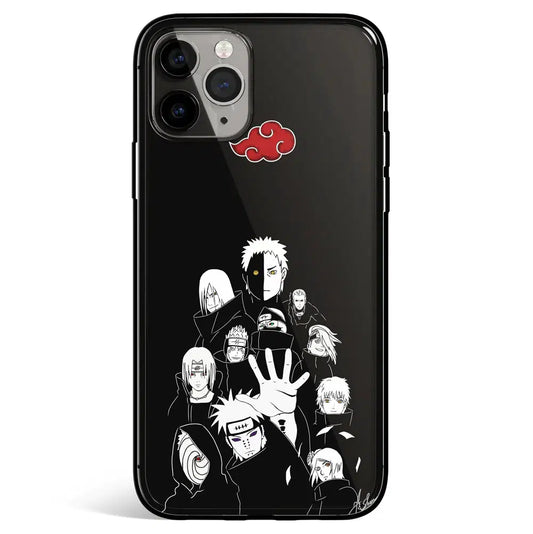 Naruto Akatsuki Group Picture Tempered Glass Soft Silicone iPhone Case-Phone Case-Monkey Ninja-iPhone X/XS-Tempered Glass-Monkey Ninja