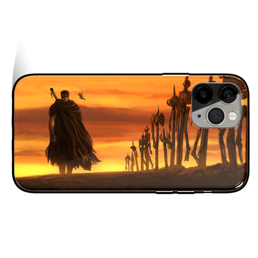 Berserk Sad Guts Tempered Glass Soft Silicone iPhone Case