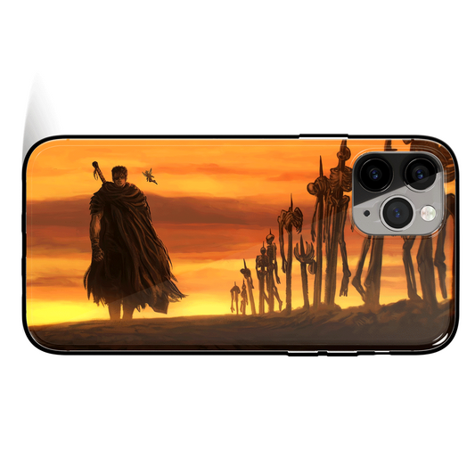 Berserk Sad Guts Tempered Glass Soft Silicone iPhone Case-Phone Case-Monkey Ninja-iPhone X/XS-Tempered Glass-Monkey Ninja