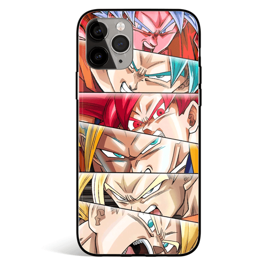 Dragon Ball Goku Eyes Tempered Glass Soft Silicone iPhone Case