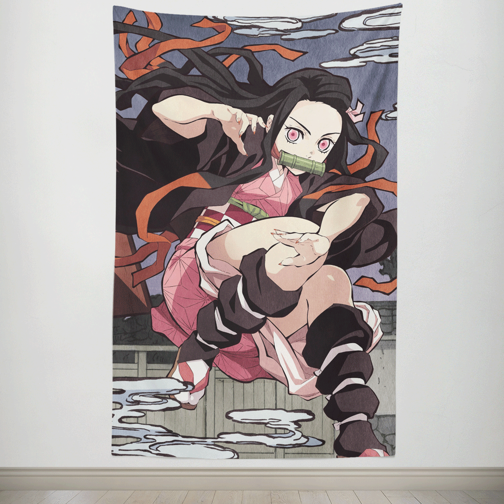 Demon Slayer Nezuko Climbing Tapestry-Taspetry-Monkey Ninja-100cm * 150cm-Monkey Ninja