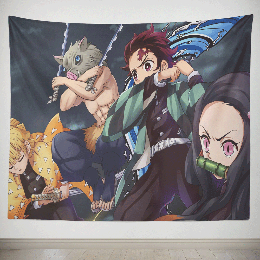 Demon Slayer Team 1 Tapestry-Taspetry-Monkey Ninja-100cm * 150cm-Monkey Ninja