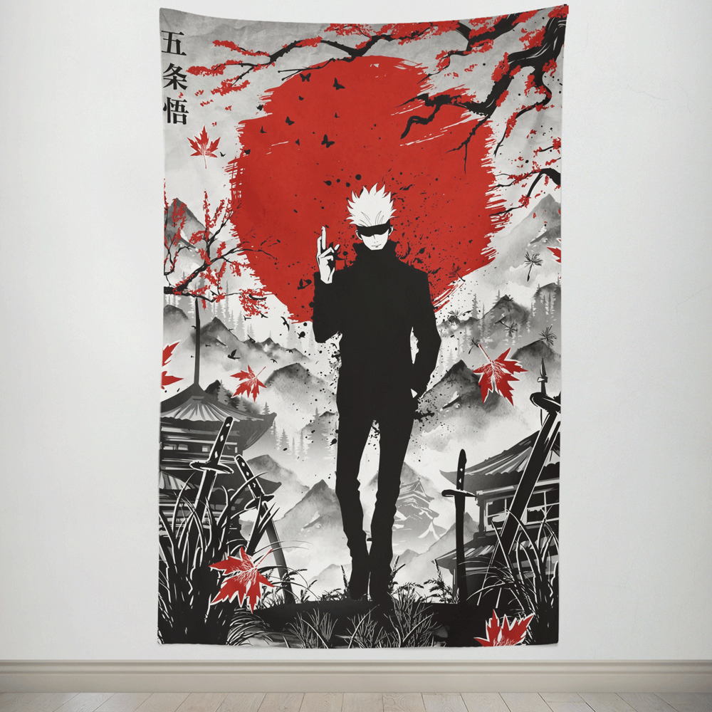 Jujutsu Kaisen Gojo Japanese Ink Painting Tapestry-Taspetry-Monkey Ninja-100cm * 150cm-Monkey Ninja