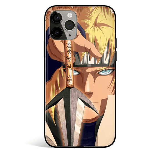 Naruto Minato and Kunai 1 Tempered Glass Soft Silicone iPhone Case-Phone Case-Monkey Ninja-iPhone X/XS-Tempered Glass-Monkey Ninja