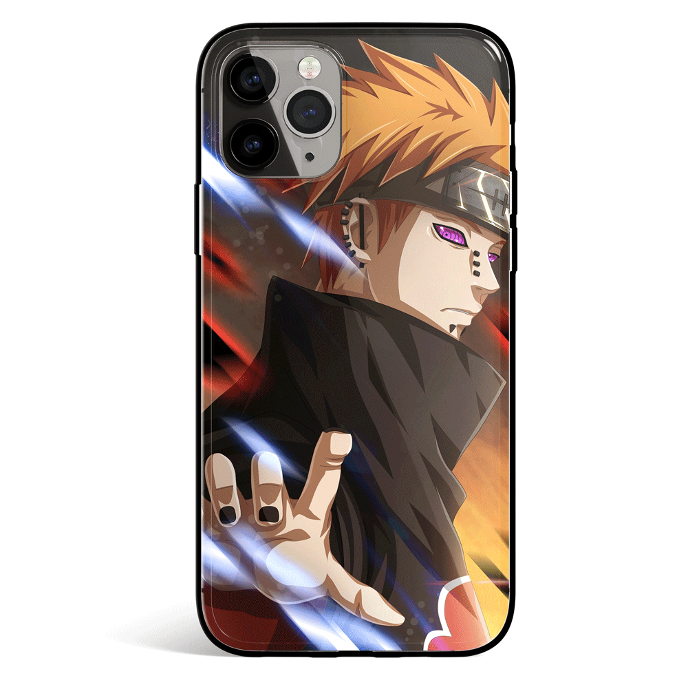 Naruto Pain Akatsuki Hand Tempered Glass Soft Silicone iPhone Case