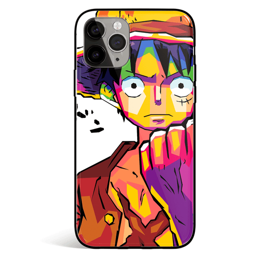 One Piece Determined Luffy Tempered Glass Soft Silicone iPhone Case-Phone Case-Monkey Ninja-iPhone X/XS-Tempered Glass-Monkey Ninja