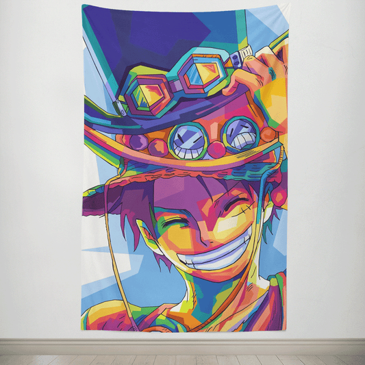 One Piece Luffy with Ace Sabo Hats Tapestry-Taspetry-Monkey Ninja-100cm * 150cm-Monkey Ninja