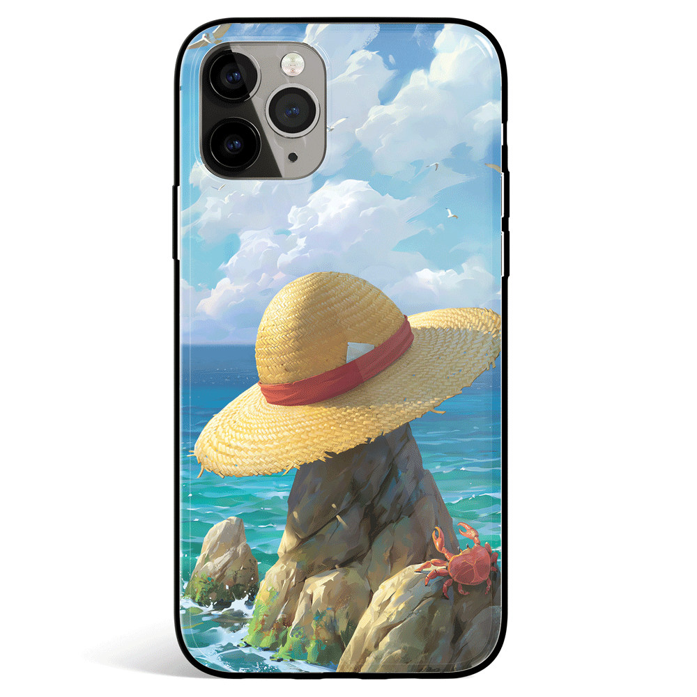 One Piece Luffy Strawhat Tempered Glass Soft Silicone iPhone Case