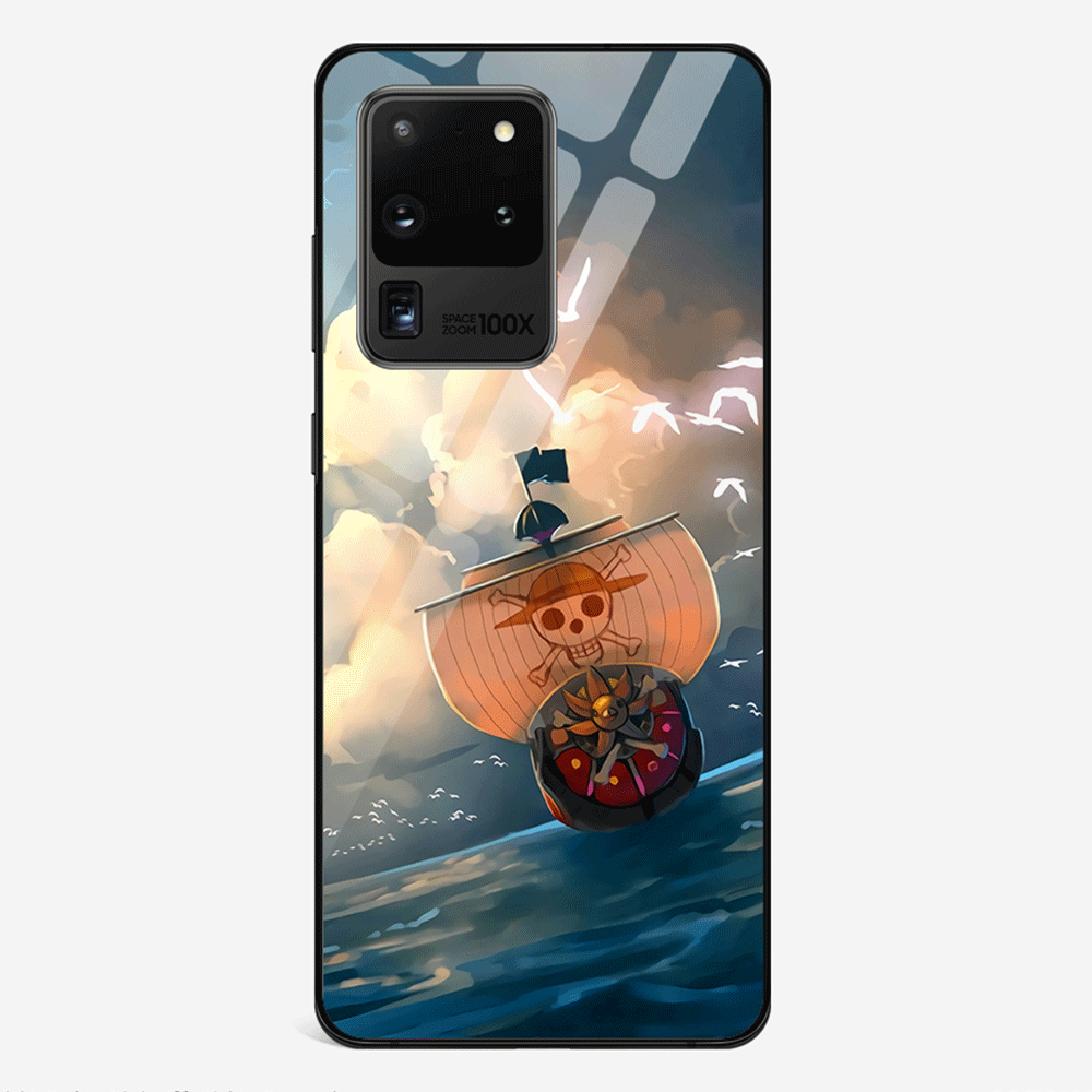 One Piece Thousand Sunny Pirate Ship Samsung Tempered Glass Phone Case
