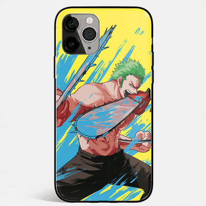One Piece Zoro Anime Tempered Glass Soft Silicone Phone Case-Phone Case-Monkey Ninja-iPhone XR-Tempered Glass-Monkey Ninja
