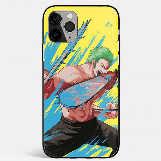 One Piece Zoro Anime Tempered Glass Soft Silicone Phone Case-Phone Case-Monkey Ninja-iPhone XR-Tempered Glass-Monkey Ninja
