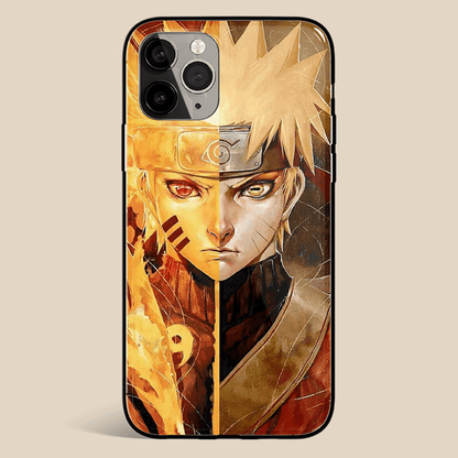 Naruto Kurama Chakra Mode & Baryon Mode Tempered Glass Soft Silicone Phone Case