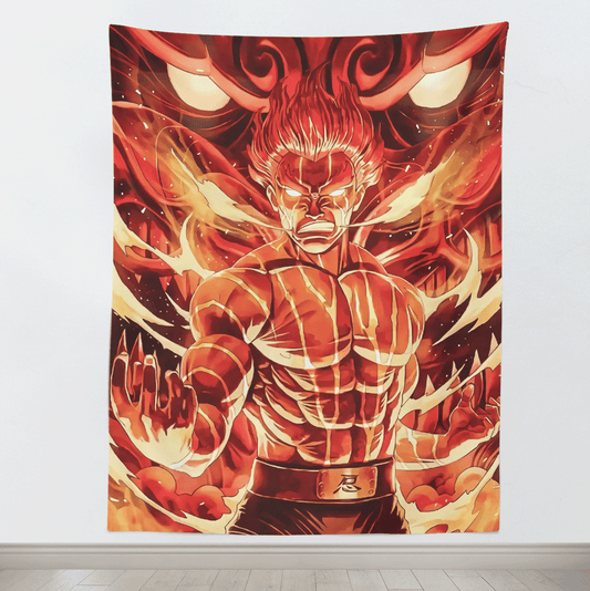 Naruto Guy Opening All Eight Gates Tapestry