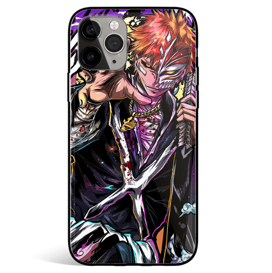 Bleach Hand Drawn Street Styles Ichigo Tempered Glass Soft Silicone iPhone Case-Phone Case-Monkey Ninja-iPhone X/XS-Tempered Glass-Monkey Ninja