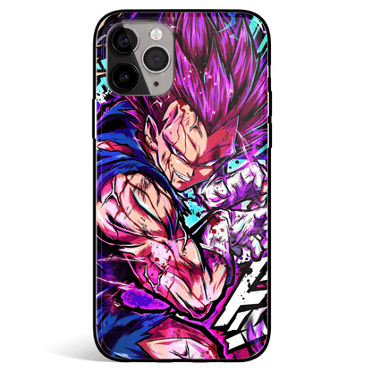 Dragon Ball Vegeta Ultra Ego Tempered Glass Soft Silicone iPhone Case-Phone Case-Monkey Ninja-iPhone X/XS-Tempered Glass-Monkey Ninja