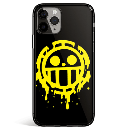 One Piece Heart Pirate Clan Tempered Glass Soft Silicone iPhone Case