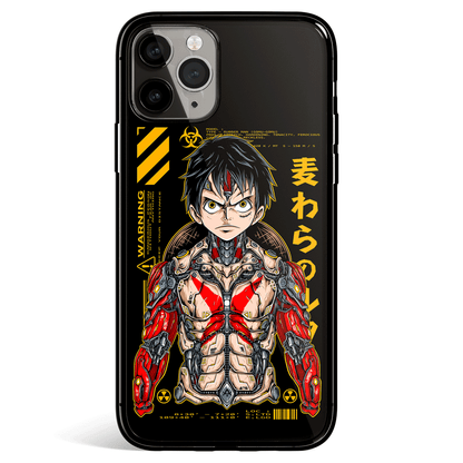 One Piece Luffy Cyborg Tempered Glass Soft Silicone iPhone Case