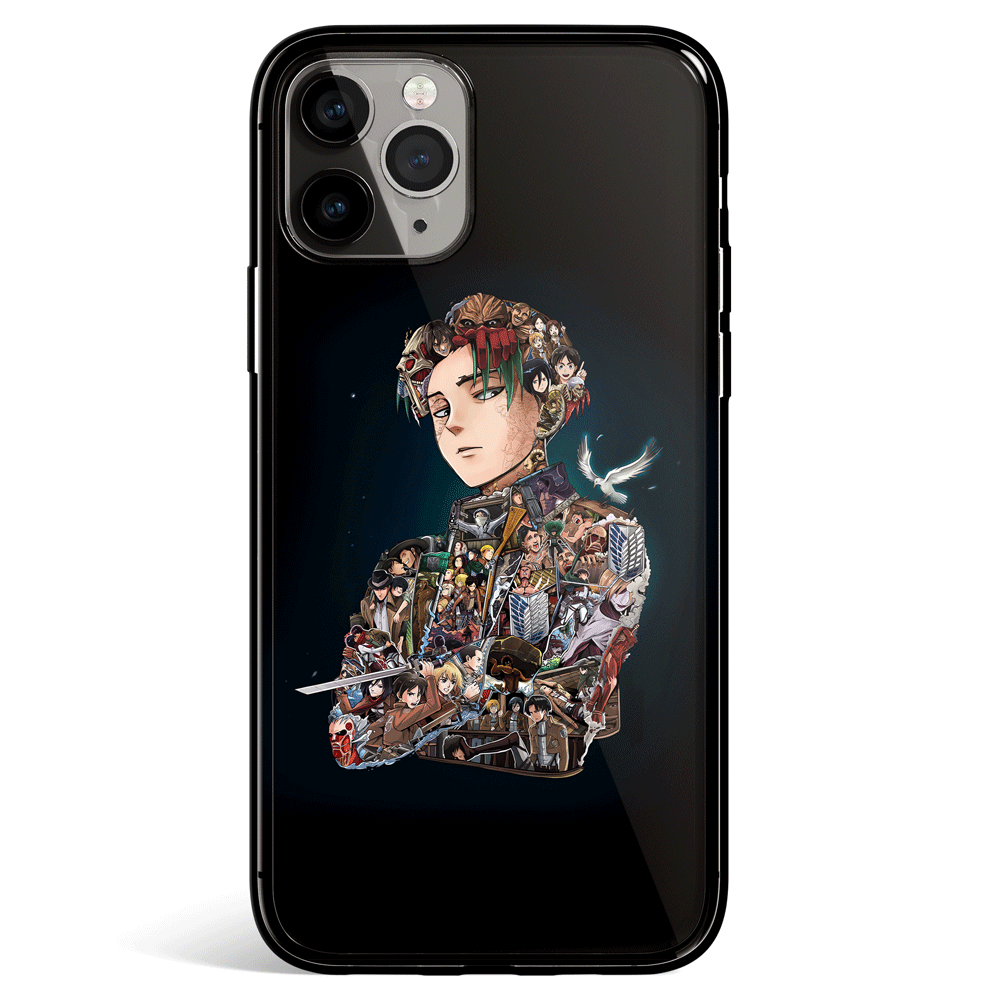 Attack on Titan Life of Levi Tempered Glass Soft Silicone iPhone Case