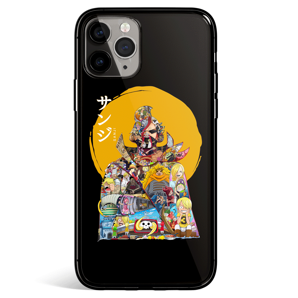One Piece Life of Sanji Tempered Glass Soft Silicone iPhone Case