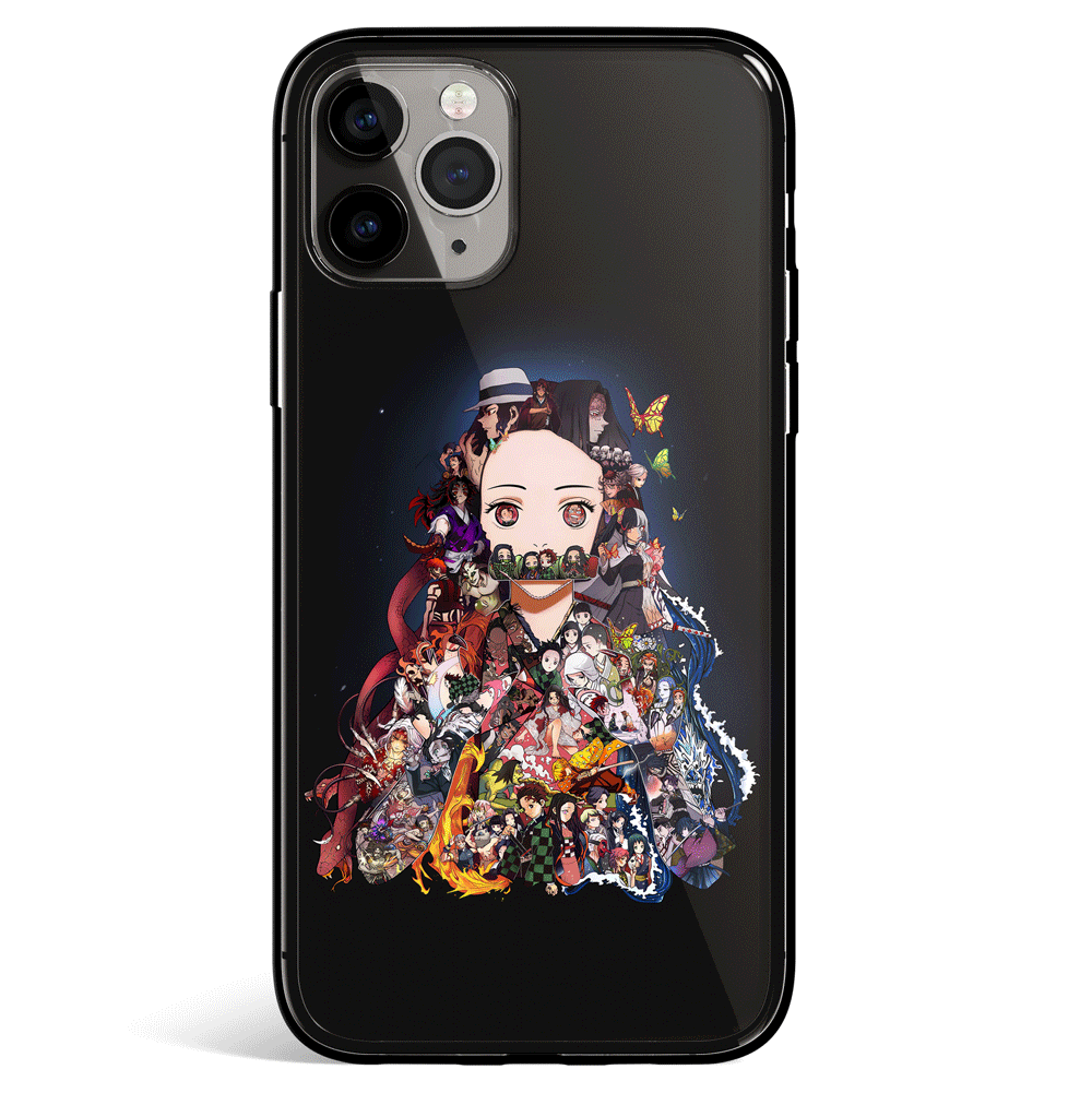Demon Slayer Life of Nezuko Tempered Glass Soft Silicone iPhone Case
