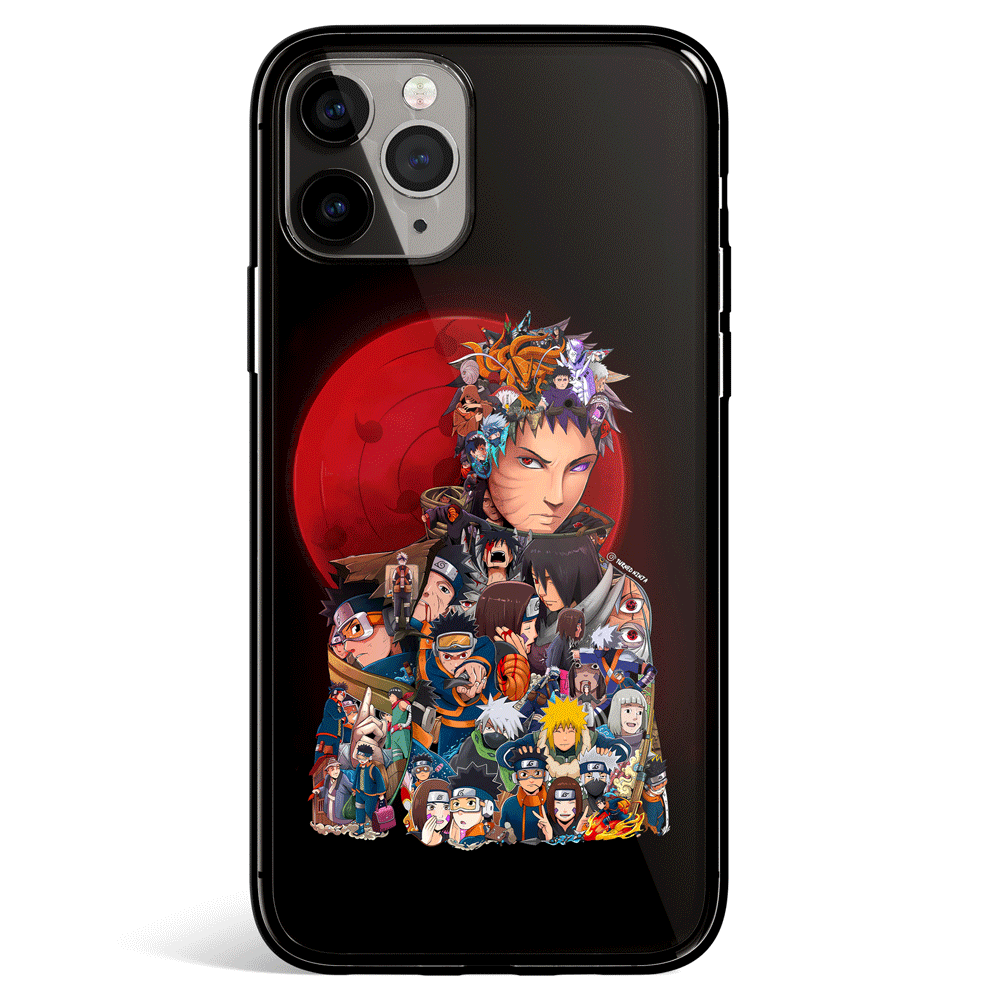 Naruto Life of Obito Tempered Glass Soft Silicone iPhone Case