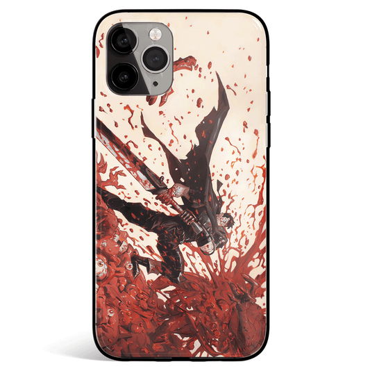 Berserk Fury Guts Tempered Glass Soft Silicone iPhone Case