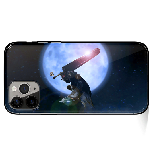 Berserk Moon Tempered Glass Soft Silicone iPhone Case
