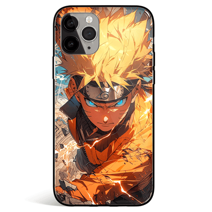 Naruto Blue Eyes Tempered Glass Soft Silicone iPhone Case