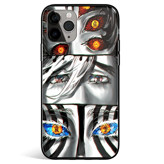 Demon Slayer Eyes Tempered Glass Soft Silicone iPhone Case-Phone Case-Monkey Ninja-iPhone X/XS-Tempered Glass-Monkey Ninja