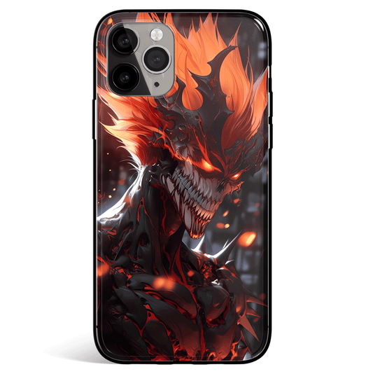 Bleach Hollow Mask Ichigo Fire Tempered Glass Soft Silicone iPhone Case-Phone Case-Monkey Ninja-iPhone X/XS-Tempered Glass-Monkey Ninja