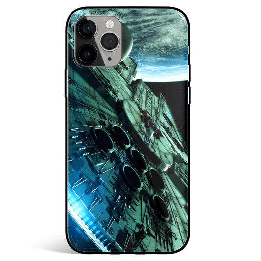 Star Wars Spaceship Tempered Glass Soft Silicone iPhone Case